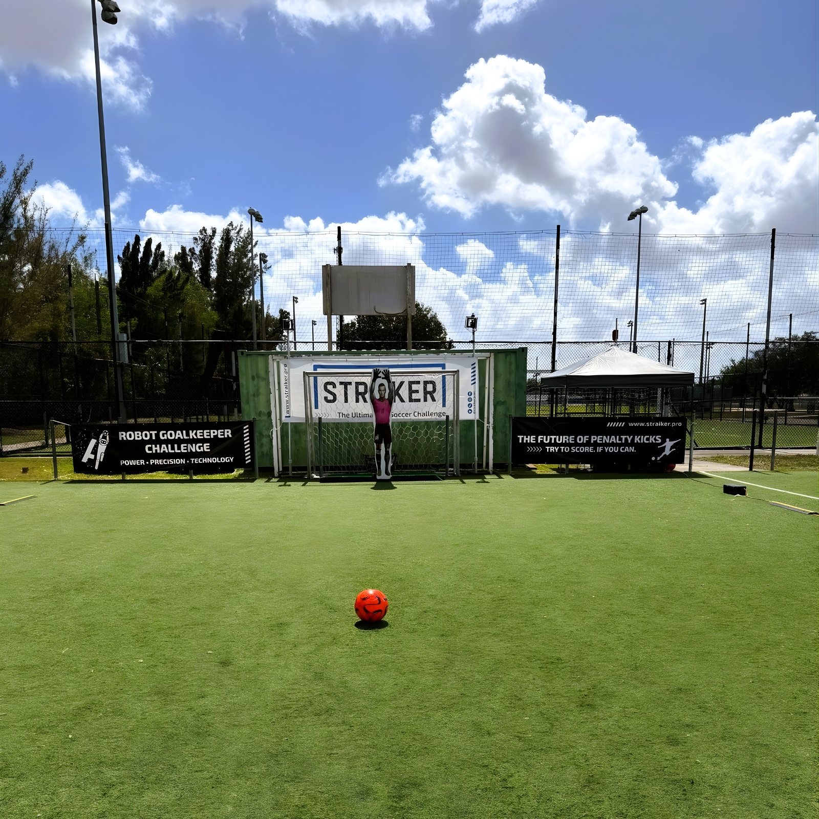 STRAIKER robotic goalkeeper setup for an event activation.